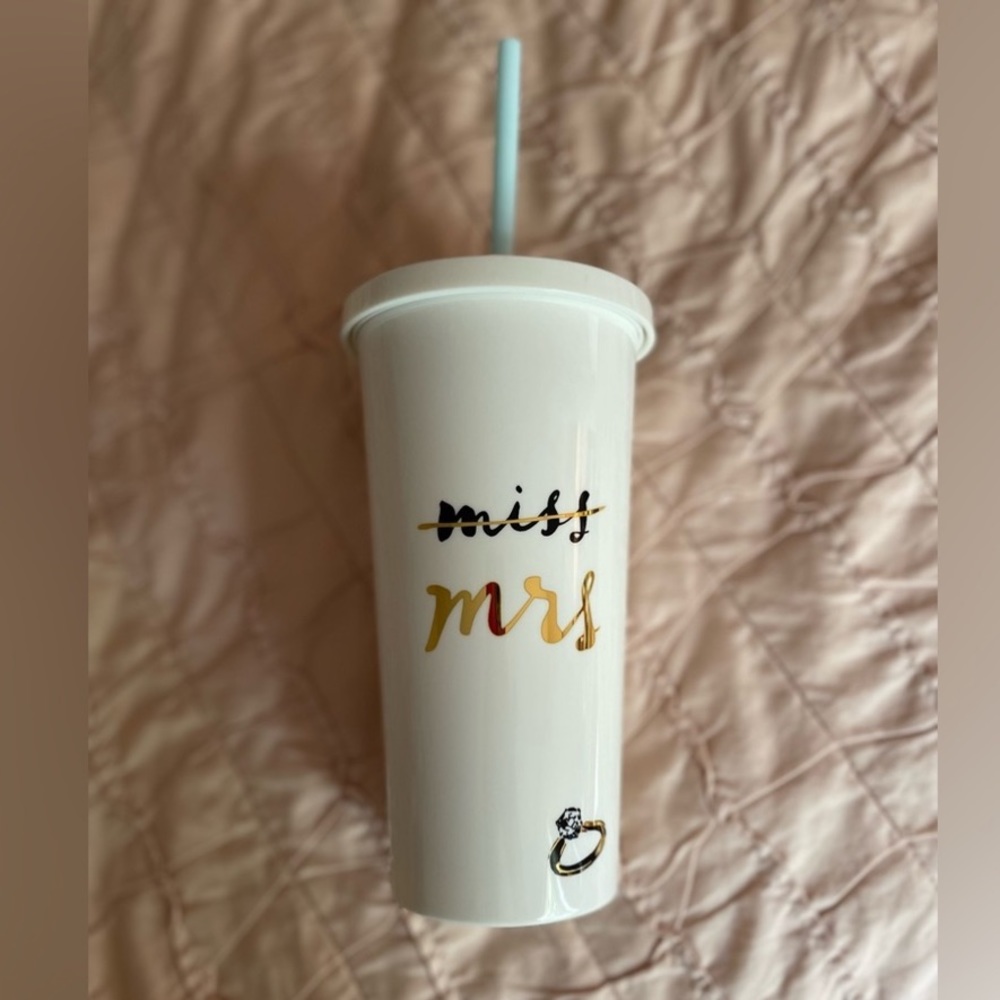 Kate Spade Miss To Mrs. Tumbler With Straw
